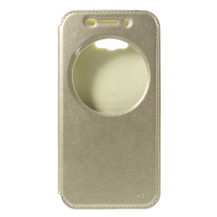 ROAR KOREA Leather Window Stand Case for Asus Zenfone Max ZC550KL - Champagne-3