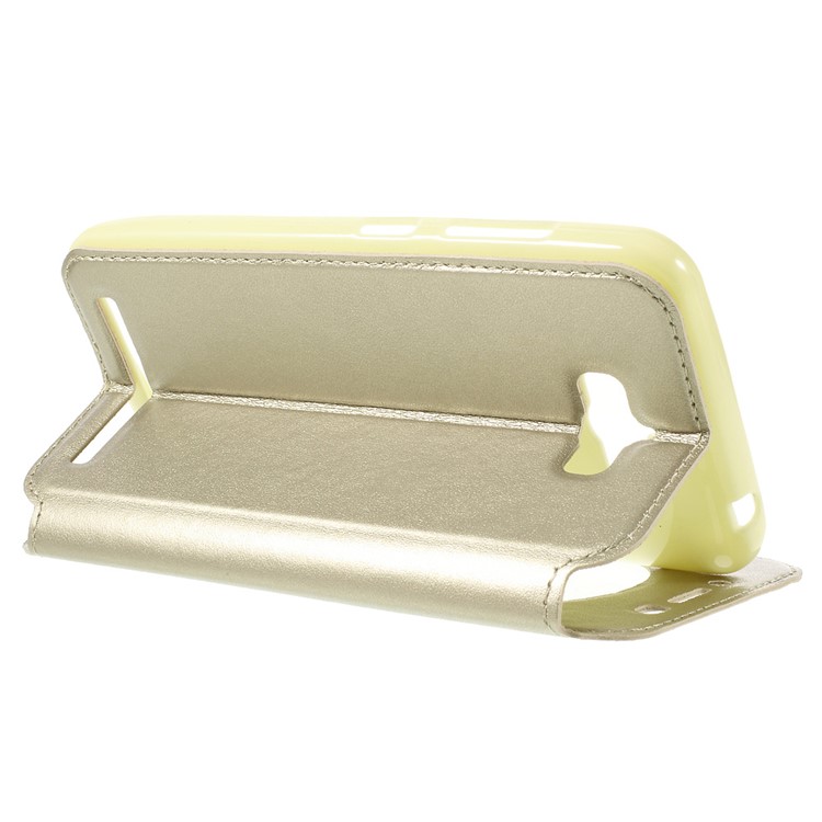 ROAR KOREA Leather Window Stand Case for Asus Zenfone Max ZC550KL - Champagne-5