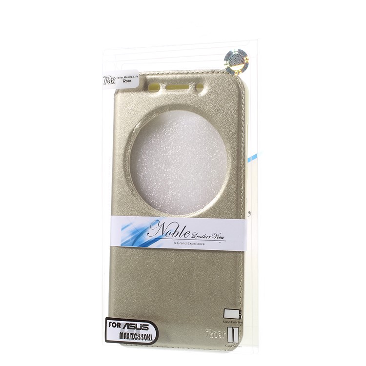 ROAR KOREA Leather Window Stand Case for Asus Zenfone Max ZC550KL - Champagne-9