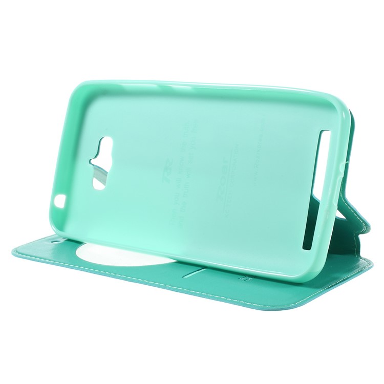 ROAR KOREA Leather View Cover Card Holder for Asus Zenfone Max ZC550KL - Cyan-4