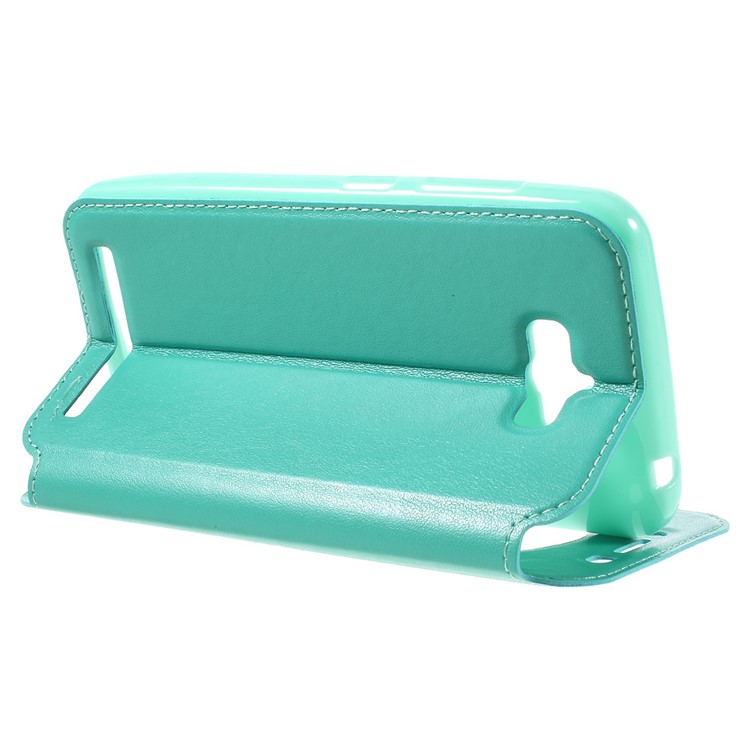 ROAR KOREA Leather View Cover Card Holder for Asus Zenfone Max ZC550KL - Cyan-5