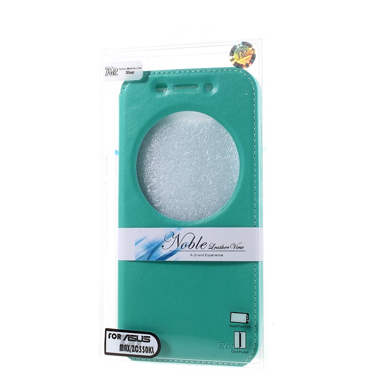 ROAR KOREA Leather View Cover Card Holder for Asus Zenfone Max ZC550KL - Cyan-9