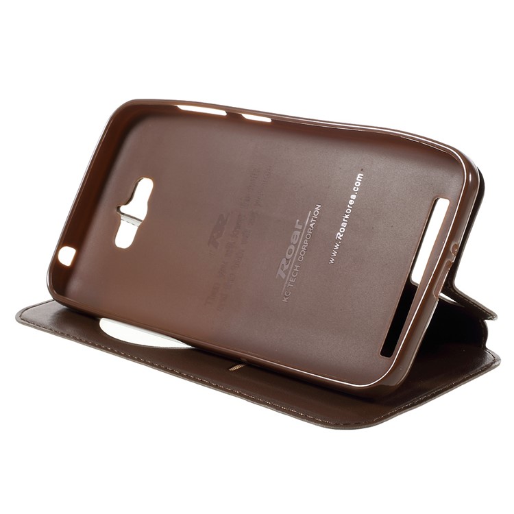 ROAR KOREA Noble Leather View Case Cover for Asus Zenfone Max ZC550KL - Brown-4
