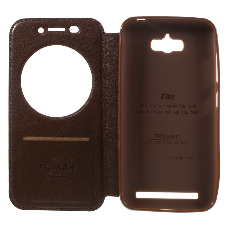 ROAR KOREA Noble Leather View Case Cover for Asus Zenfone Max ZC550KL - Brown-6