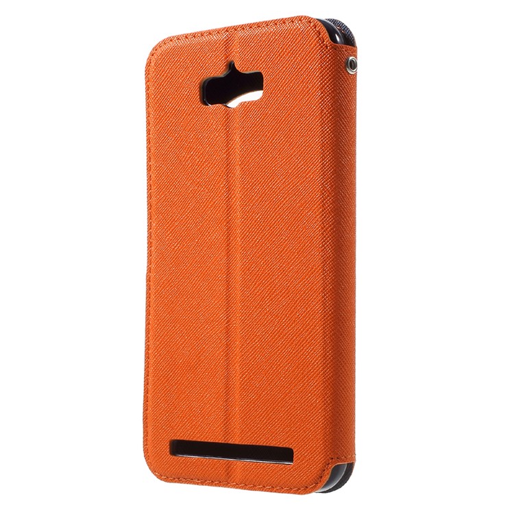 ROAR Diary View Window Leather Case for Asus Zenfone Max ZC550KL - Orange-2