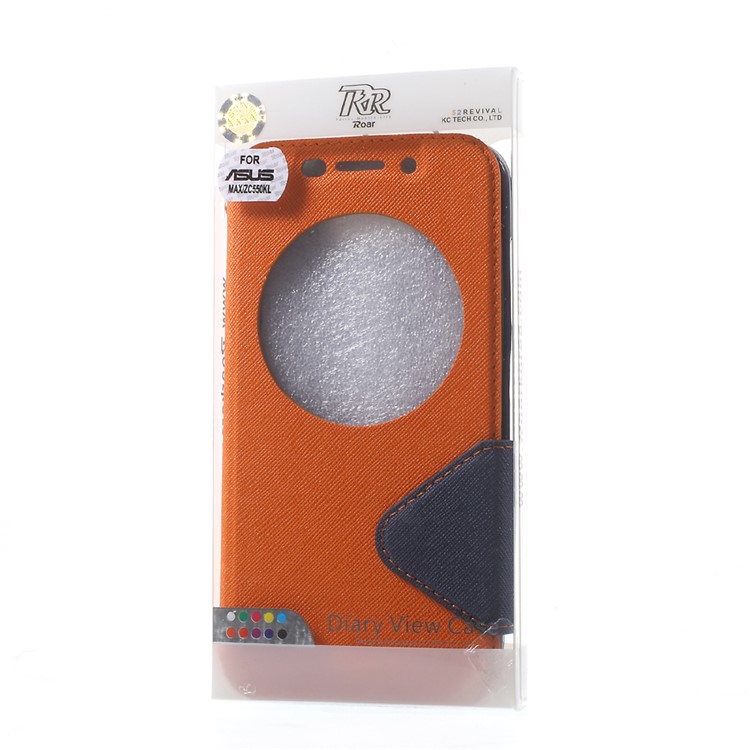 ROAR Diary View Window Leather Case for Asus Zenfone Max ZC550KL - Orange-9