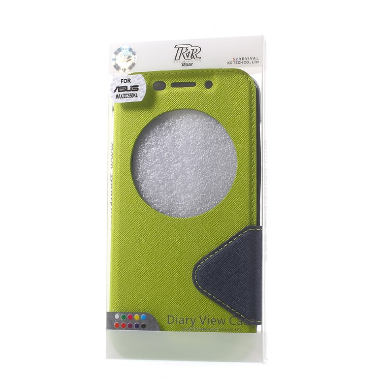 ROAR KOREA Diary View Leather Phone Case for Asus Zenfone Max ZC550KL - Green-8
