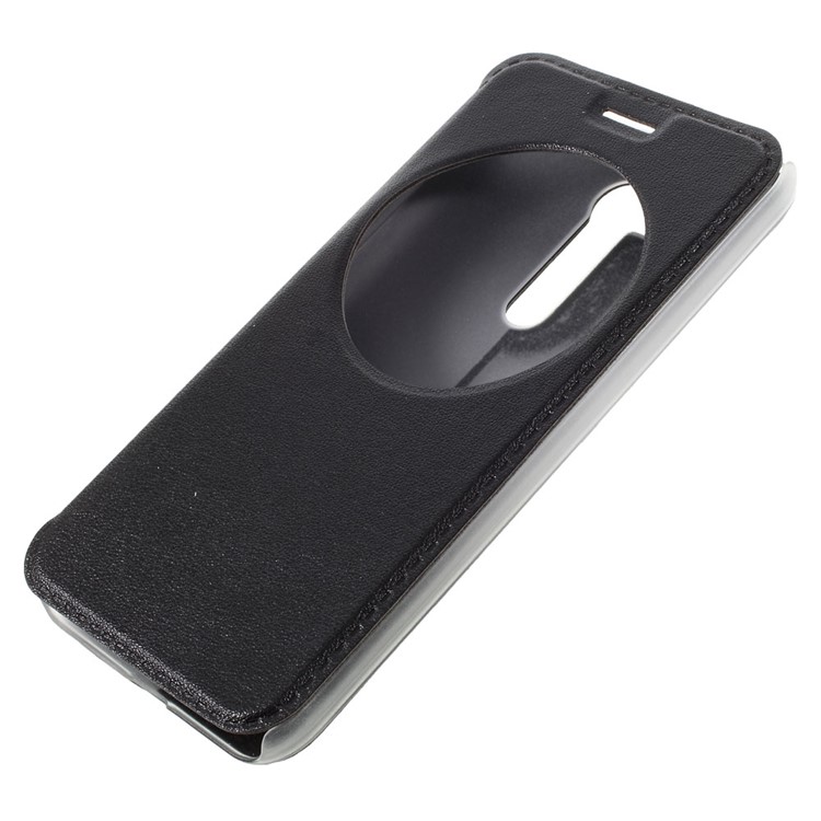 Hollow View Window Leather Stand Case for Asus Zenfone Go ZB452KG - Black-3