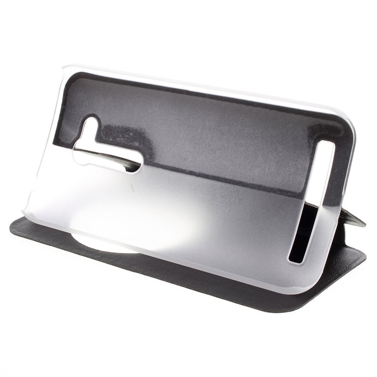 Hollow View Window Leather Stand Case for Asus Zenfone Go ZB452KG - Black-6
