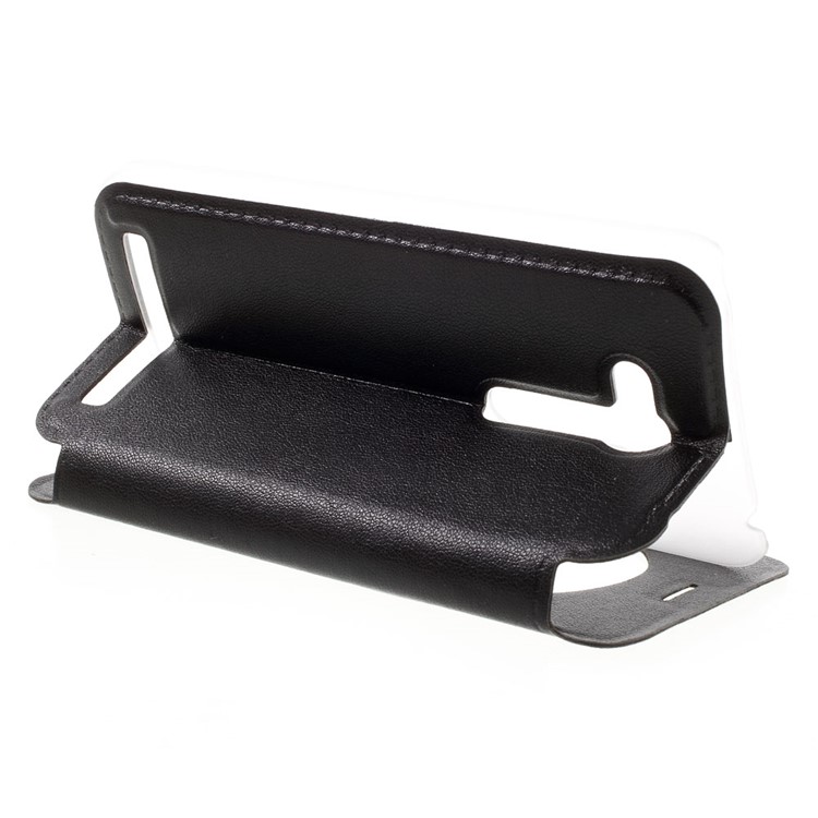 Hollow View Window Leather Stand Case for Asus Zenfone Go ZB452KG - Black-7