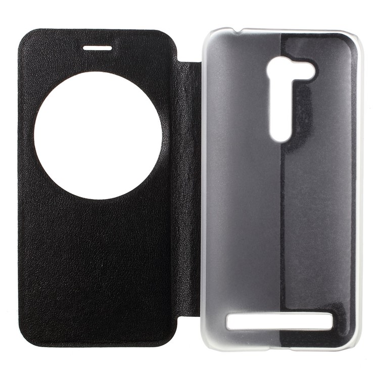 Hollow View Window Leather Stand Case for Asus Zenfone Go ZB452KG - Black-8
