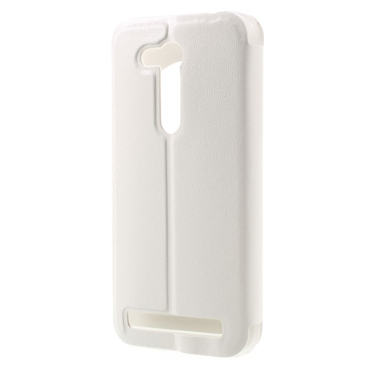 Hollow View Window Leather Stand Cover for Asus Zenfone Go ZB452KG - White-2