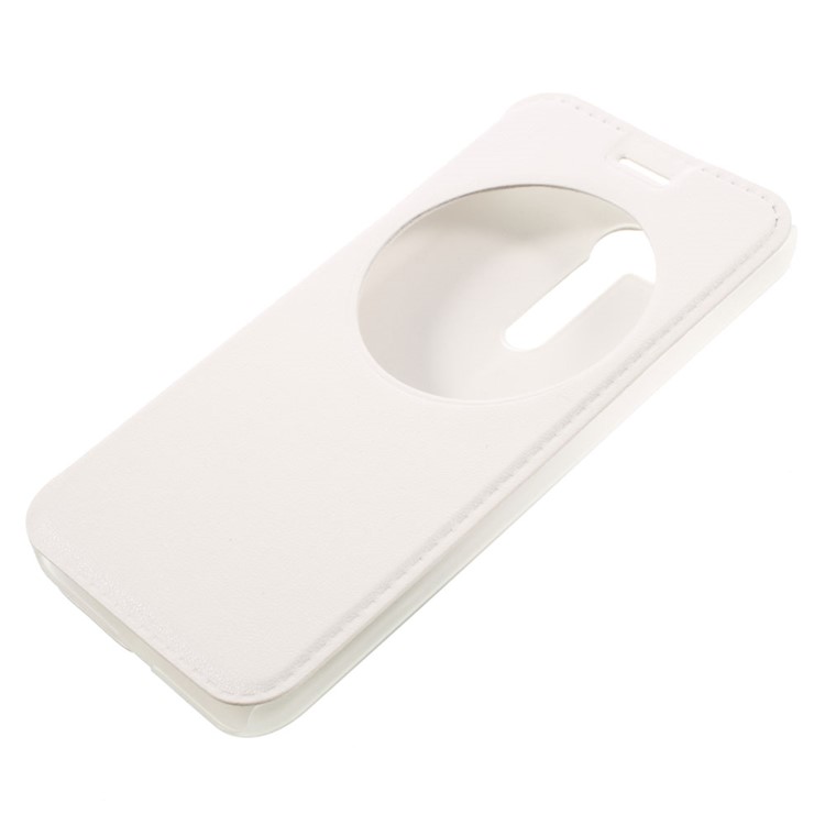 Hollow View Window Leather Stand Cover for Asus Zenfone Go ZB452KG - White-3