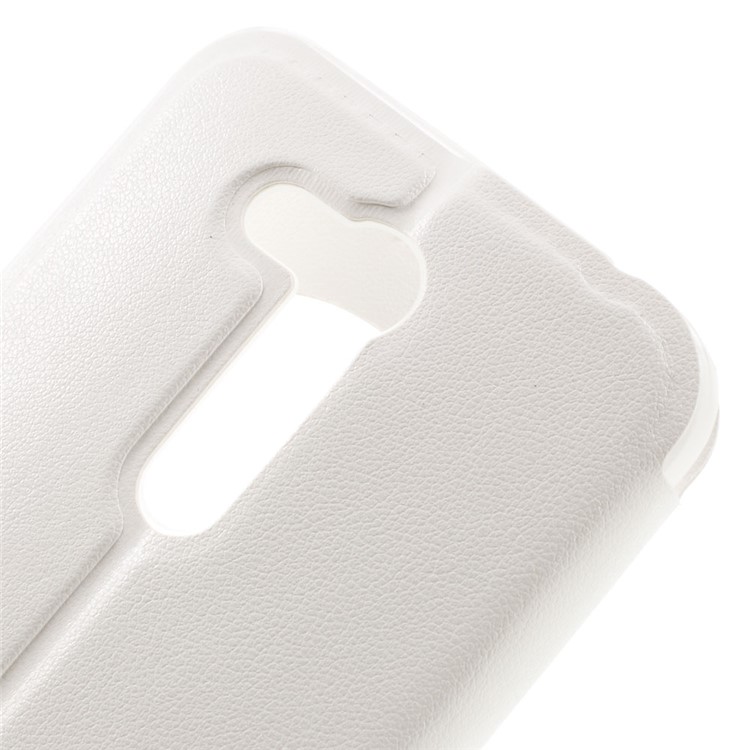 Hollow View Window Leather Stand Cover for Asus Zenfone Go ZB452KG - White-5