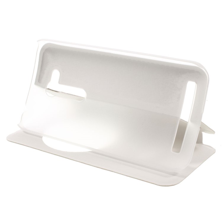 Hollow View Window Leather Stand Cover for Asus Zenfone Go ZB452KG - White-6