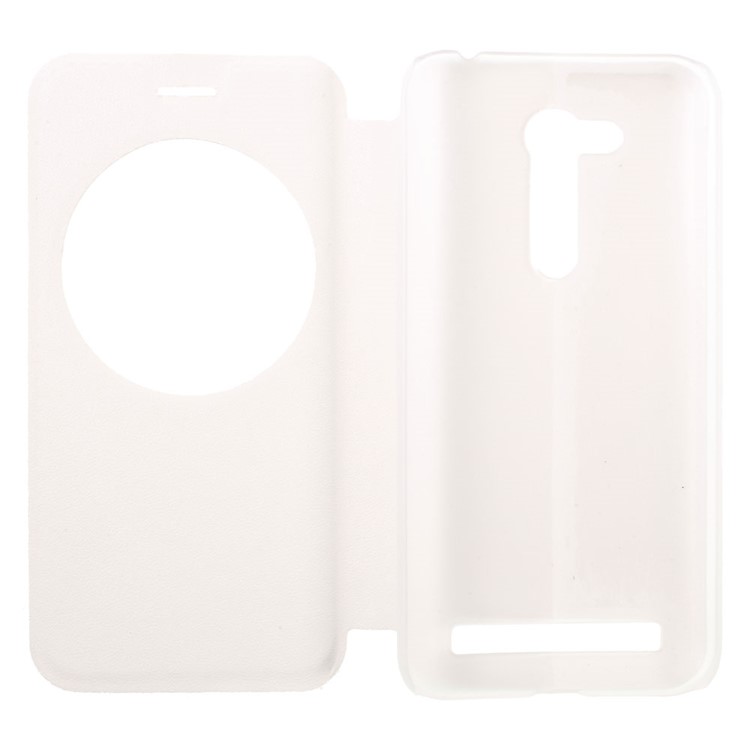 Hollow View Window Leather Stand Cover for Asus Zenfone Go ZB452KG - White-8