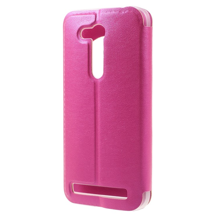 Hollow View Window Leather Stand Shell for Asus Zenfone Go ZB452KG - Rose-2