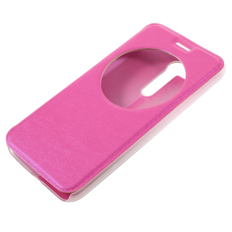 Hollow View Window Leather Stand Shell for Asus Zenfone Go ZB452KG - Rose-3