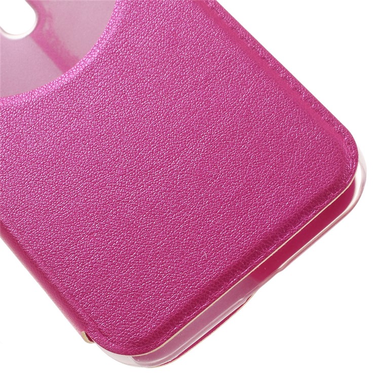 Hollow View Window Leather Stand Shell for Asus Zenfone Go ZB452KG - Rose-4