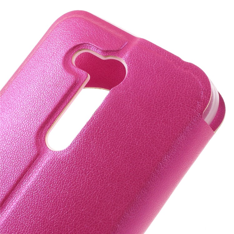 Hollow View Window Leather Stand Shell for Asus Zenfone Go ZB452KG - Rose-5