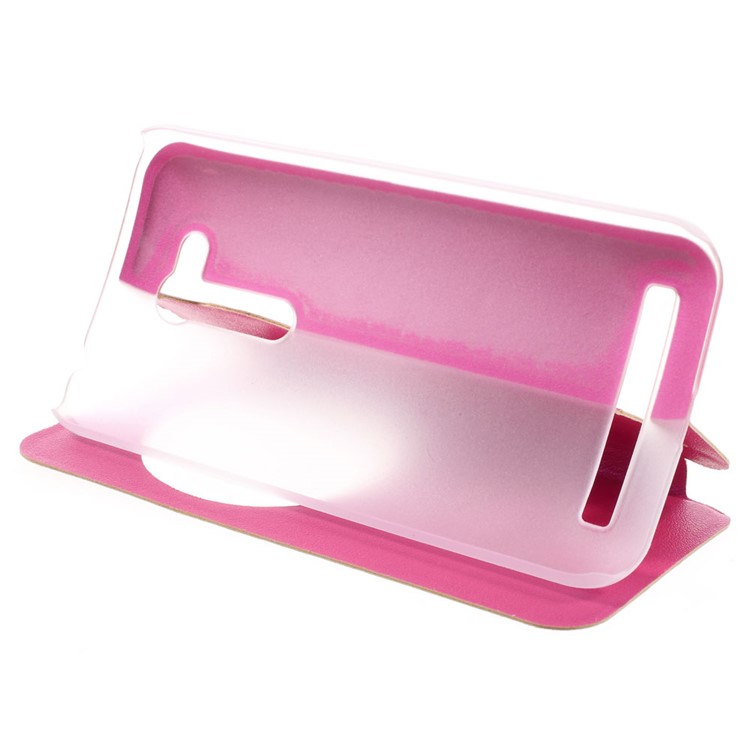 Hollow View Window Leather Stand Shell for Asus Zenfone Go ZB452KG - Rose-6