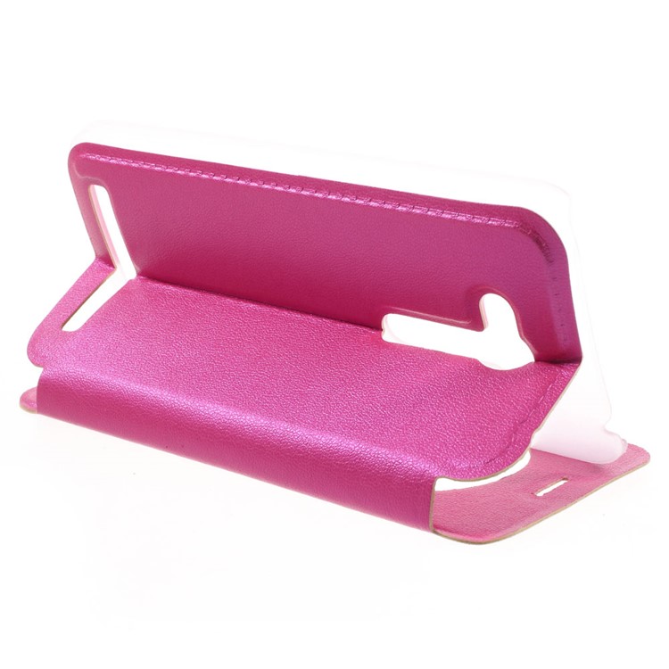 Hollow View Window Leather Stand Shell for Asus Zenfone Go ZB452KG - Rose-7