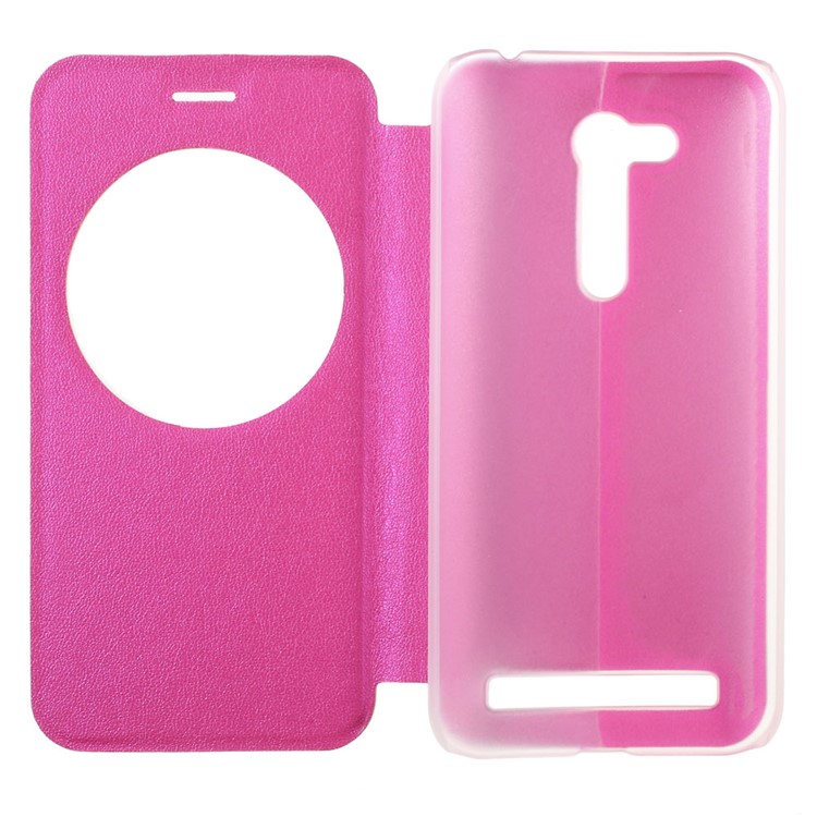 Hollow View Window Leather Stand Shell for Asus Zenfone Go ZB452KG - Rose-8