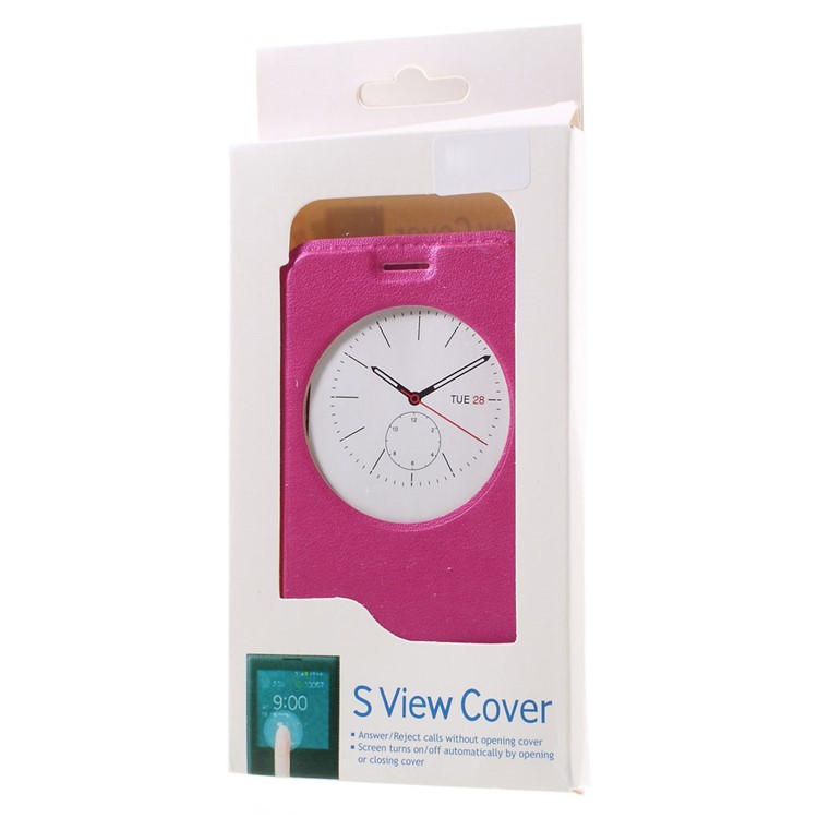 Hollow View Window Leather Stand Shell for Asus Zenfone Go ZB452KG - Rose-9
