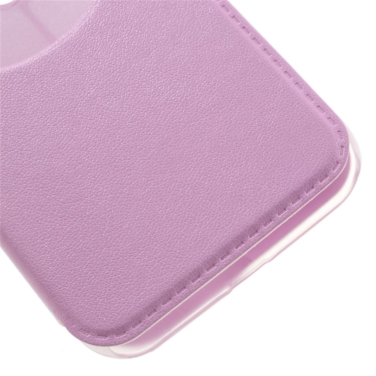 Hollow View Window Leather Stand Flip Case for Asus Zenfone Go ZB452KG - Pink-4