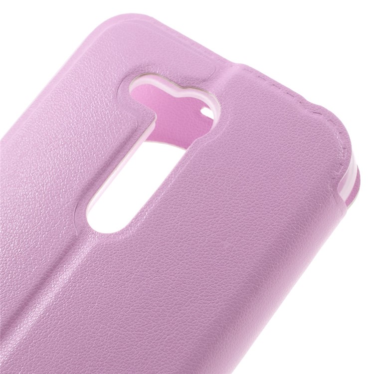 Hollow View Window Leather Stand Flip Case for Asus Zenfone Go ZB452KG - Pink-5