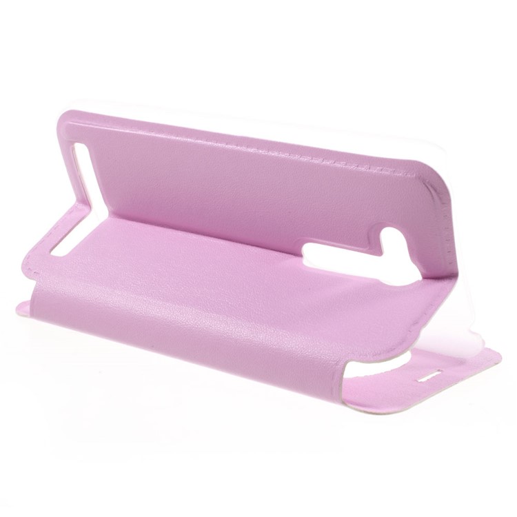 Hollow View Window Leather Stand Flip Case for Asus Zenfone Go ZB452KG - Pink-7