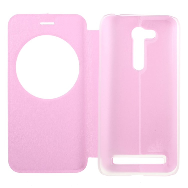 Hollow View Window Leather Stand Flip Case for Asus Zenfone Go ZB452KG - Pink-8