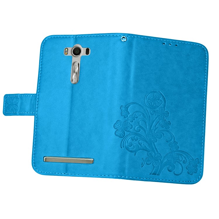 Imprinted Dual-sided Magnetic Wallet Leather Flip Case for Asus Zenfone 2 Laser ZE500KG ZE500KL 5.0-inch - Blue-10