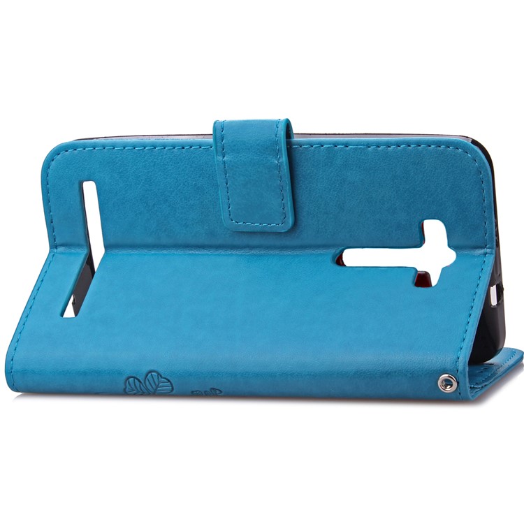 Imprinted Dual-sided Magnetic Wallet Leather Flip Case for Asus Zenfone 2 Laser ZE500KG ZE500KL 5.0-inch - Blue-6