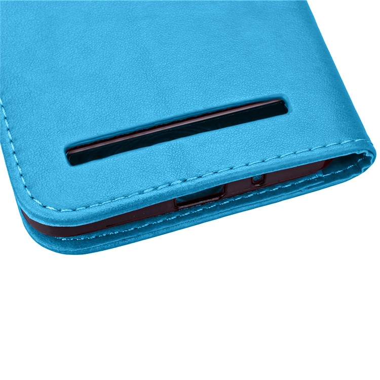 Imprinted Dual-sided Magnetic Wallet Leather Flip Case for Asus Zenfone 2 Laser ZE500KG ZE500KL 5.0-inch - Blue-7