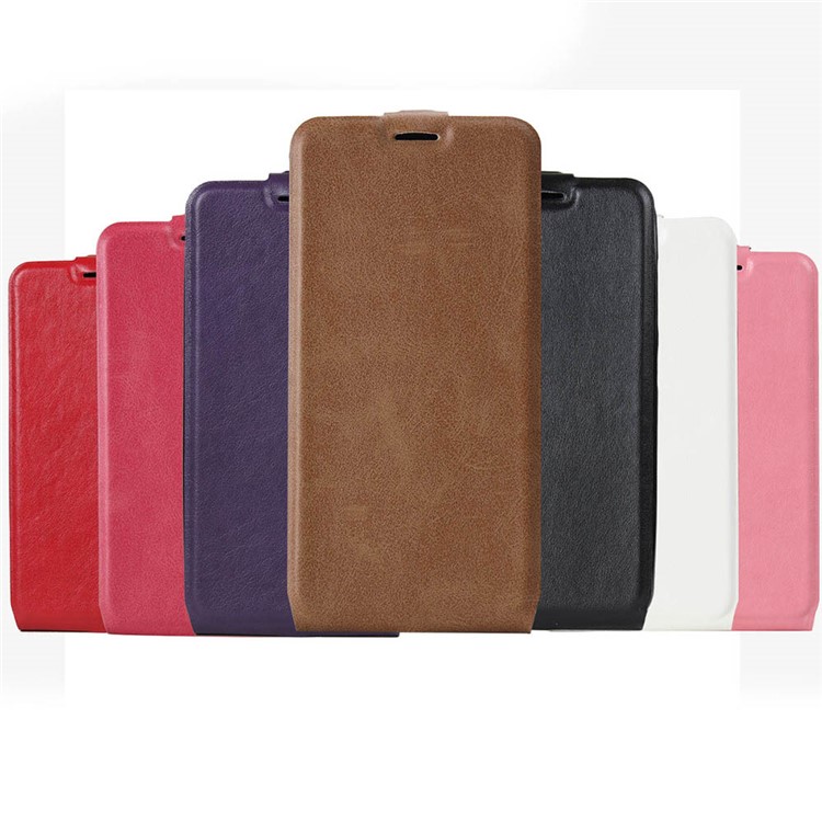 Vertical Flip Card Holder Leather Cover for Asus Zenfone Max ZC550KL - Brown-11
