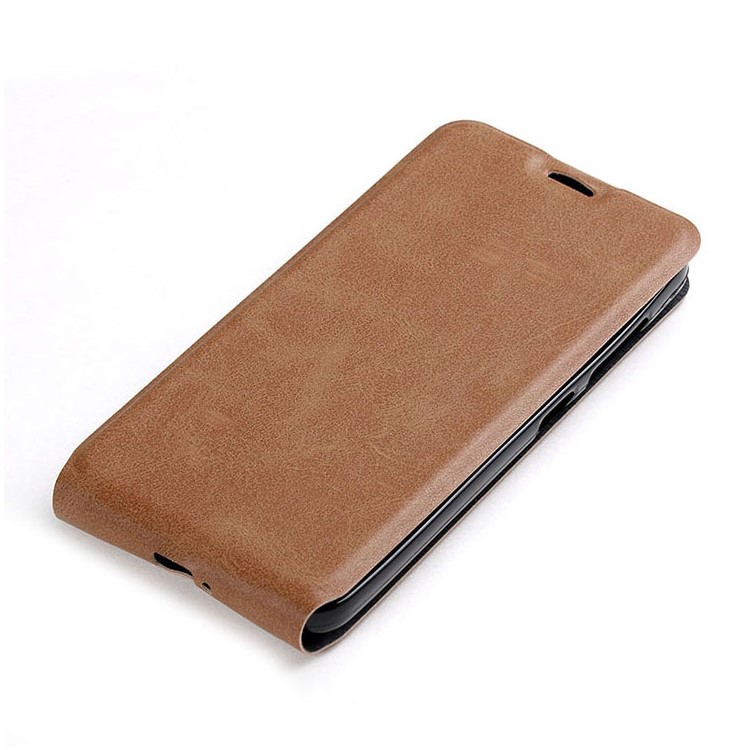 Vertical Flip Card Holder Leather Cover for Asus Zenfone Max ZC550KL - Brown-2