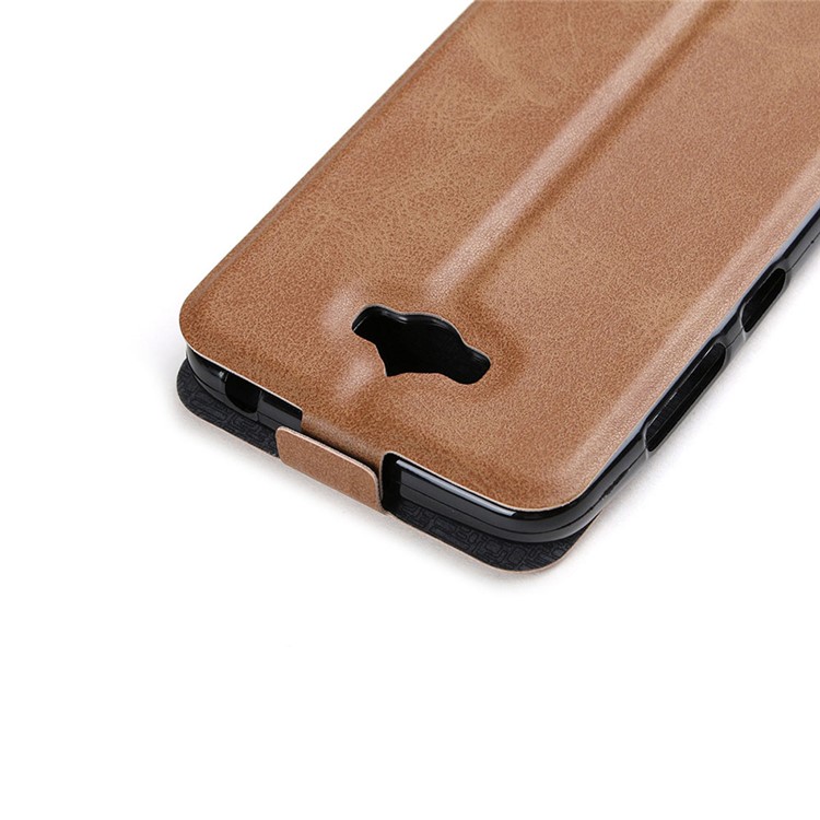 Vertical Flip Card Holder Leather Cover for Asus Zenfone Max ZC550KL - Brown-3