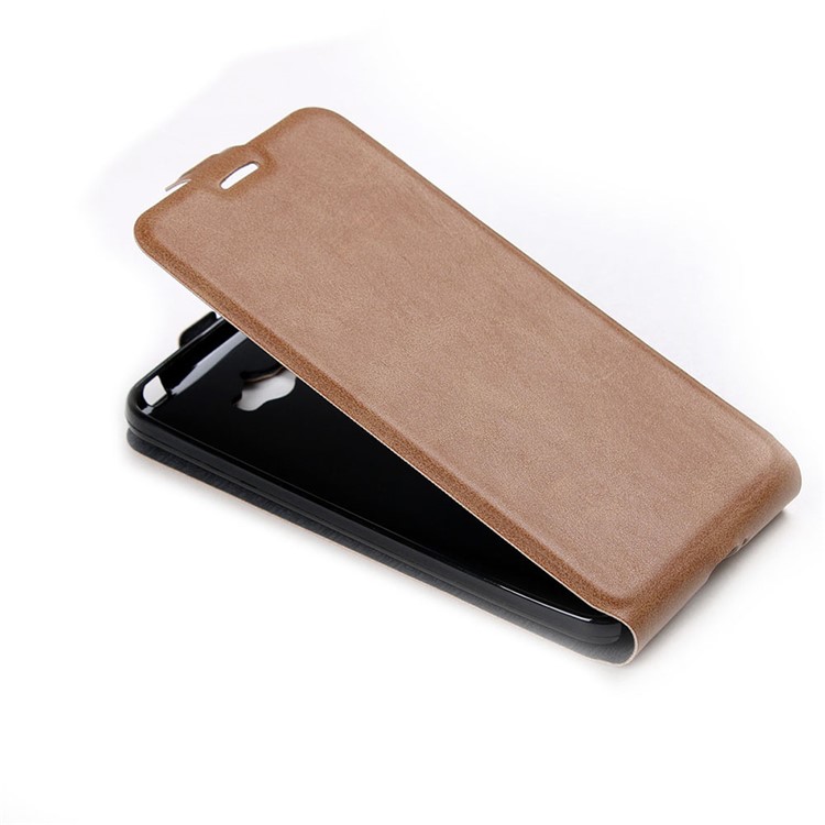 Vertical Flip Card Holder Leather Cover for Asus Zenfone Max ZC550KL - Brown-4