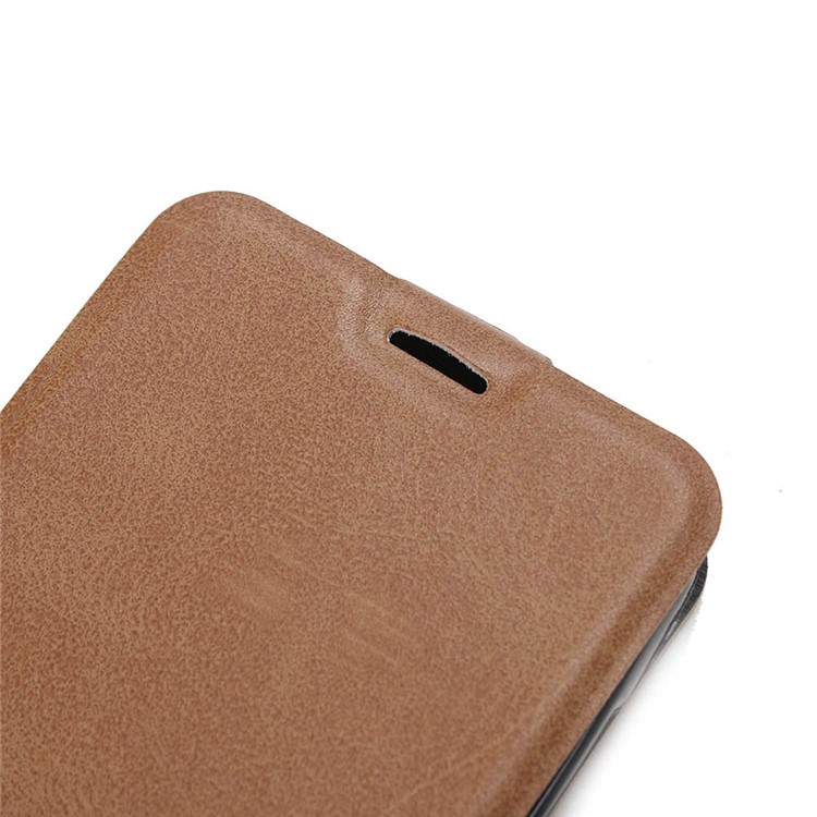 Vertical Flip Card Holder Leather Cover for Asus Zenfone Max ZC550KL - Brown-7