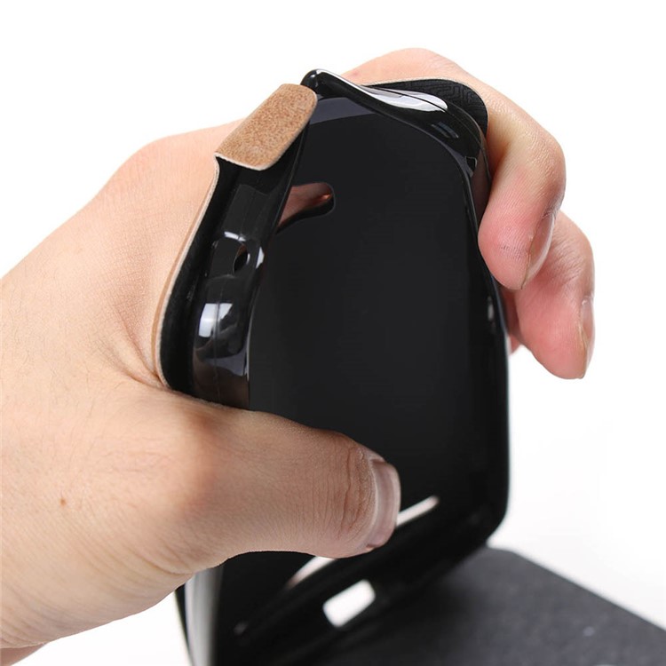 Vertical Flip Card Holder Leather Cover for Asus Zenfone Max ZC550KL - Brown-9
