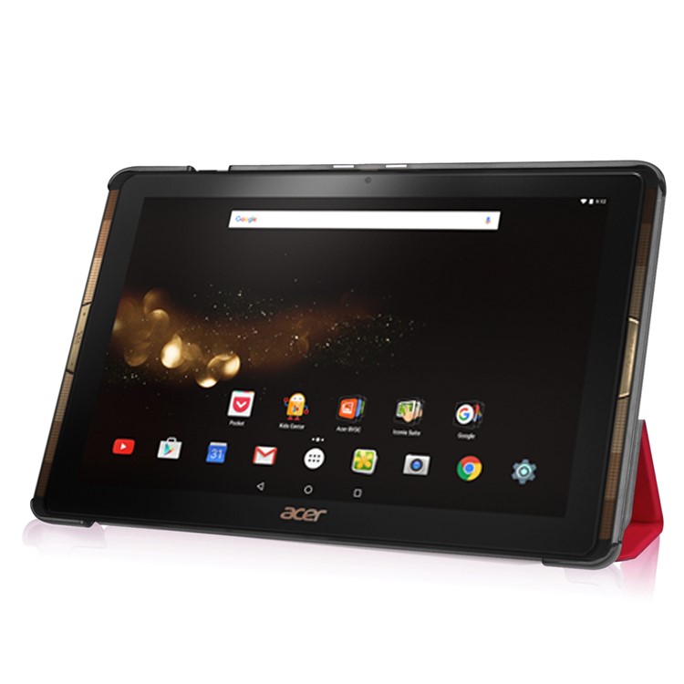 Tri-fold Stand Leather Case Cover for Acer Iconia Tab 10 A3-A40 - Red-2