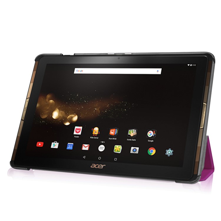Tri-fold Stand Leather Protective Case for Acer Iconia Tab 10 A3-A40 - Purple-2