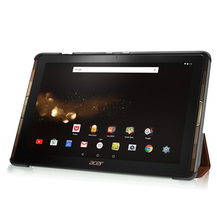 Tri-fold Stand Leather Case Cover for Acer Iconia Tab 10 A3-A40 - Brown-2