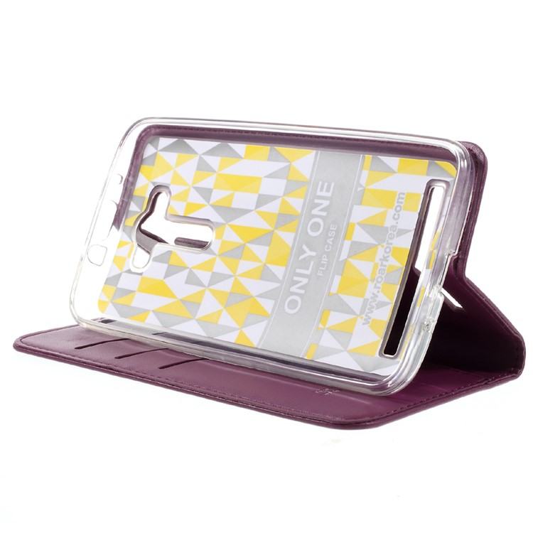 ROAR KOREA Only One Leather Stand Cover for Asus Zenfone 2 Laser ZE550KL 5.5-inch - Wine Red-4