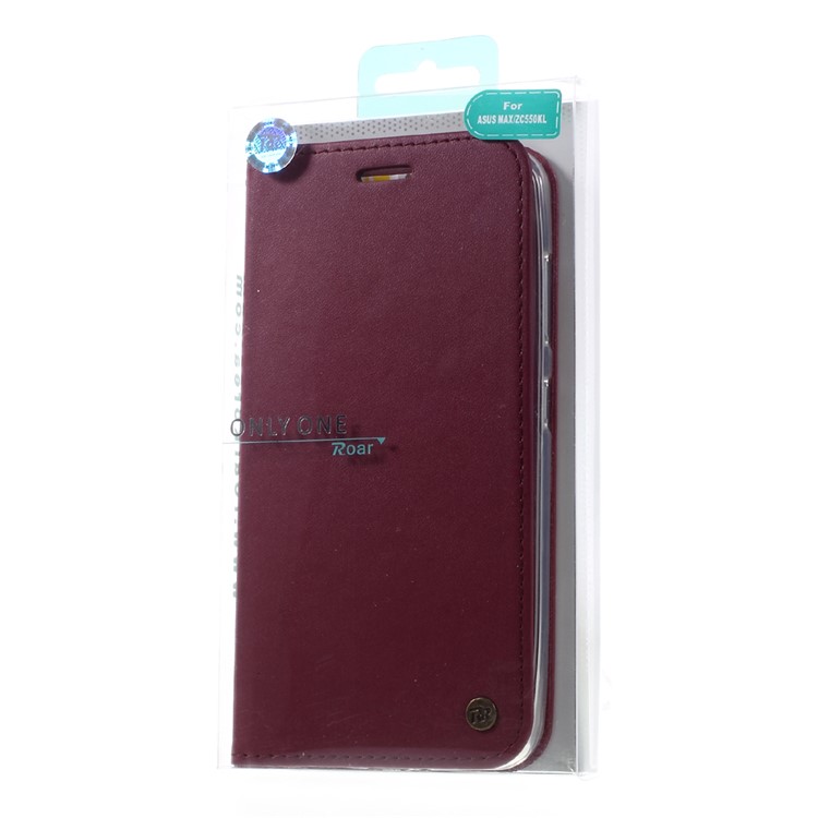 ROAR KOREA Only One Flip Wallet Leather Case for Asus Zenfone Max ZC550KL - Wine Red-10