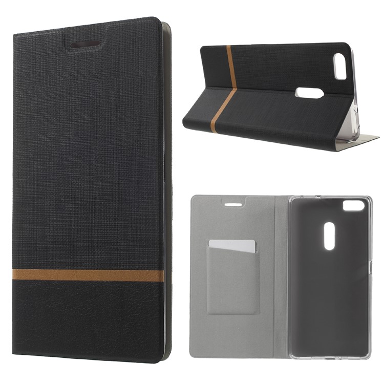 Assorted Color Cross Texture Leather Shell for Asus Zenfone 3 Ultra ZU680KL - Black-1