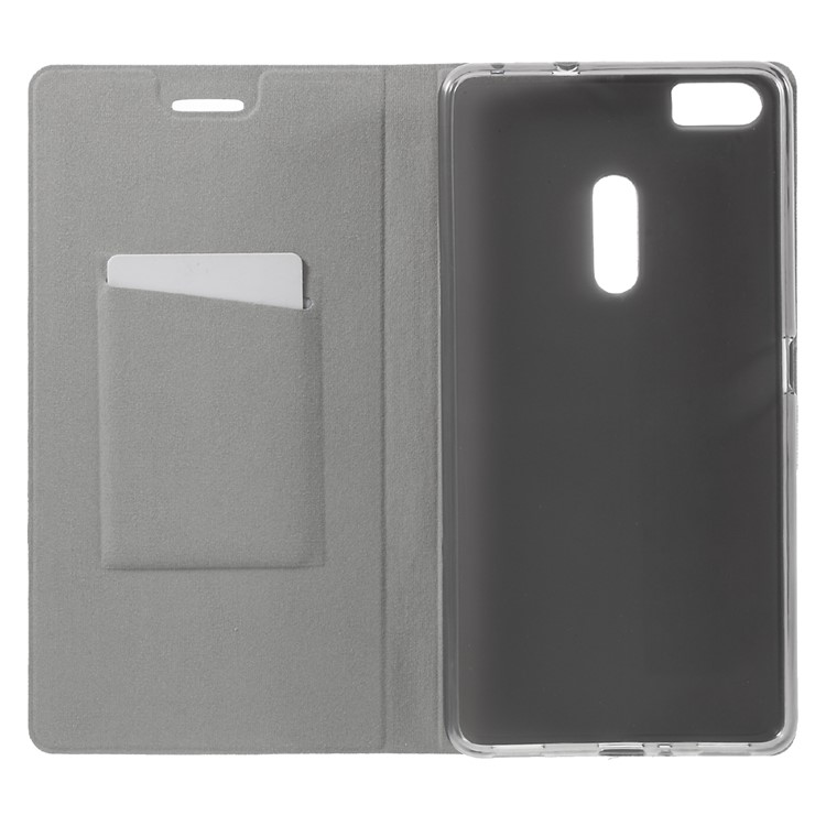 Contrast Color Cross Texture Leather Stand Cover for Asus Zenfone 3 Ultra ZU680KL - Grey-4