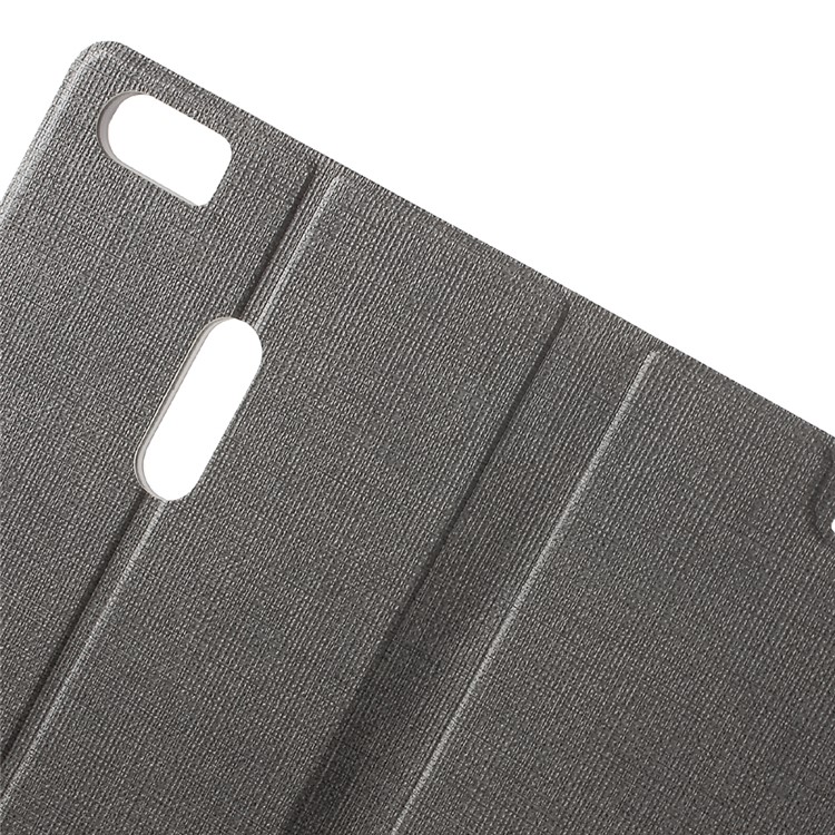 Contrast Color Cross Texture Leather Stand Cover for Asus Zenfone 3 Ultra ZU680KL - Grey-5