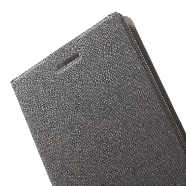 Contrast Color Cross Texture Leather Stand Cover for Asus Zenfone 3 Ultra ZU680KL - Grey-6